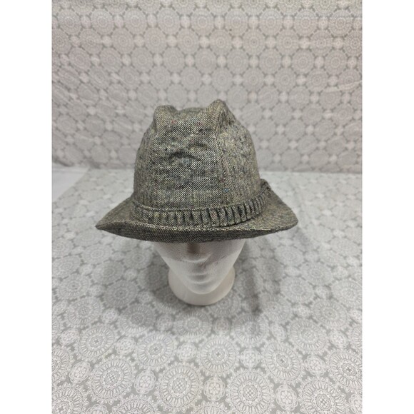 Mens Tweed? Wool? Blend Fedora Hat Distressed Band Classic‎ Outdoor Casual Satin - Picture 1 of 8